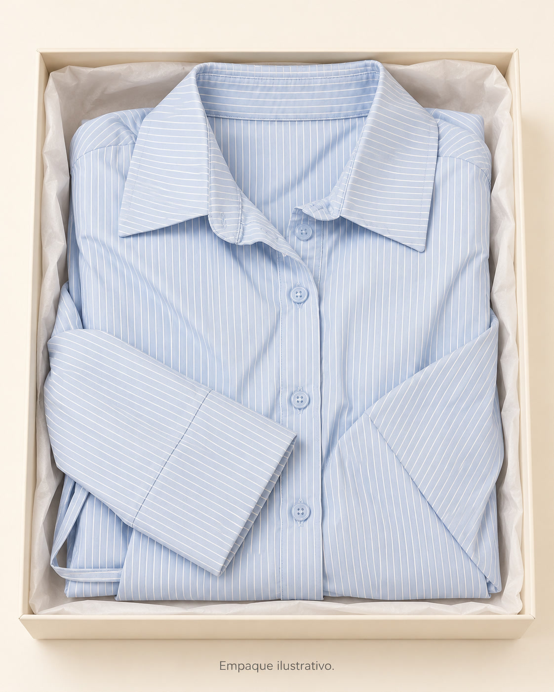Camisa de manga larga a rayas con botones y puños anchos free for all - talla L - Imagen 4