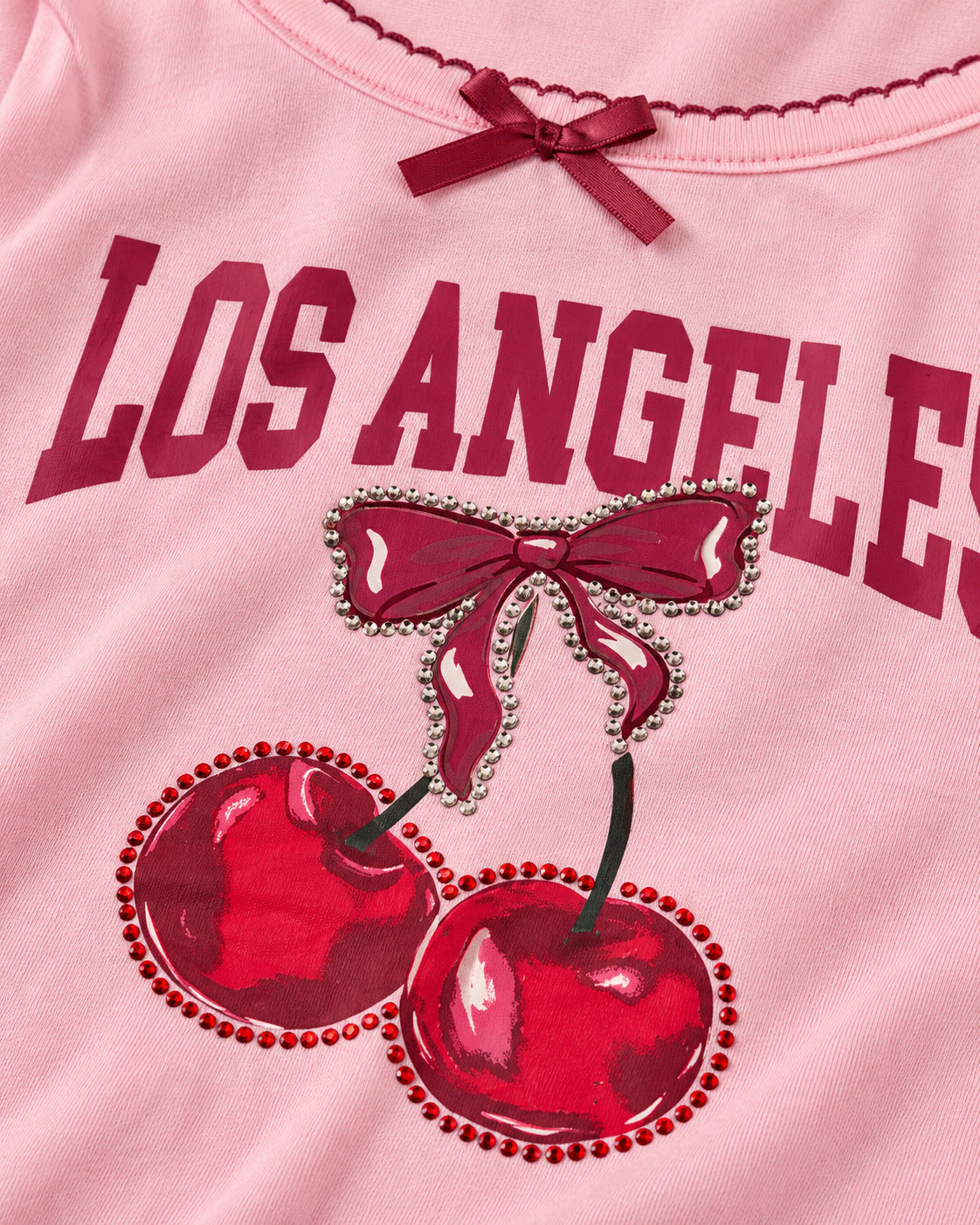 Paquete infantil de tres blusas: Los Angeles, borgoña y cerezas btween - talla 8 - Imagen 3