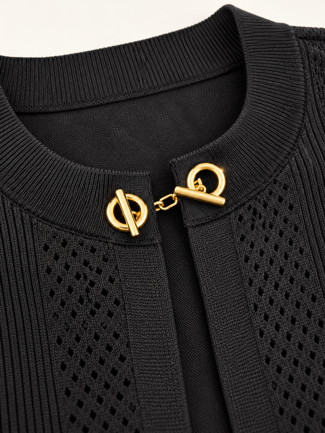 Cárdigan calado con broche dorado Love Scarlett - talla M - Imagen 3