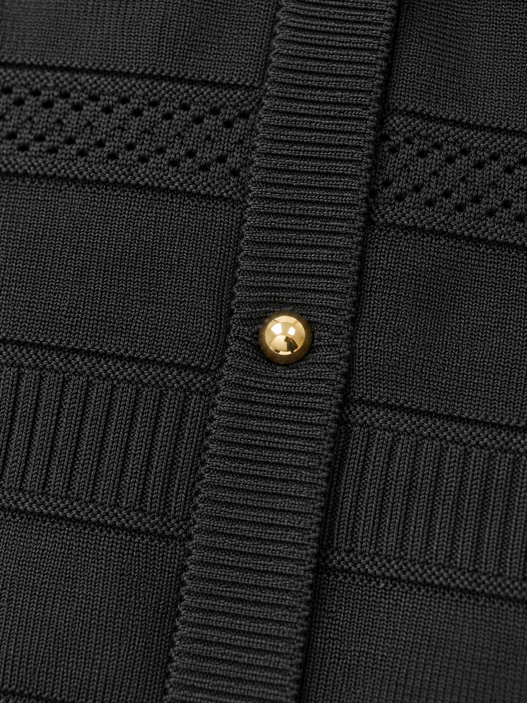 Cárdigan de manga larga con franjas caladas y botones dorados Love Scarlett - talla M - Imagen 3