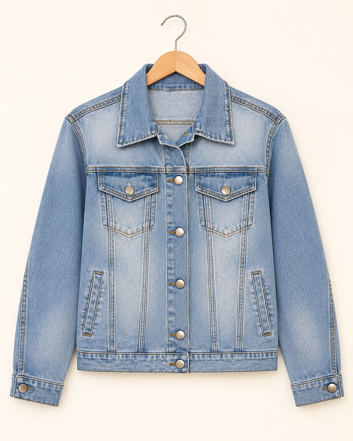 Chaqueta de mezclilla con botones y cuatro bolsillos Beyond Us - talla L - Imagen 2