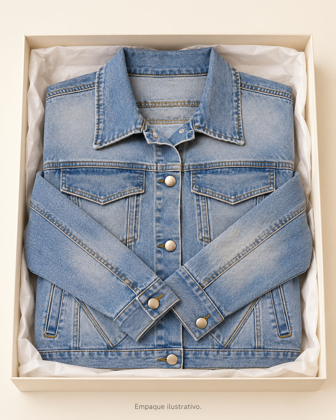 Chaqueta de mezclilla con botones y cuatro bolsillos Beyond Us - talla L - Imagen 4