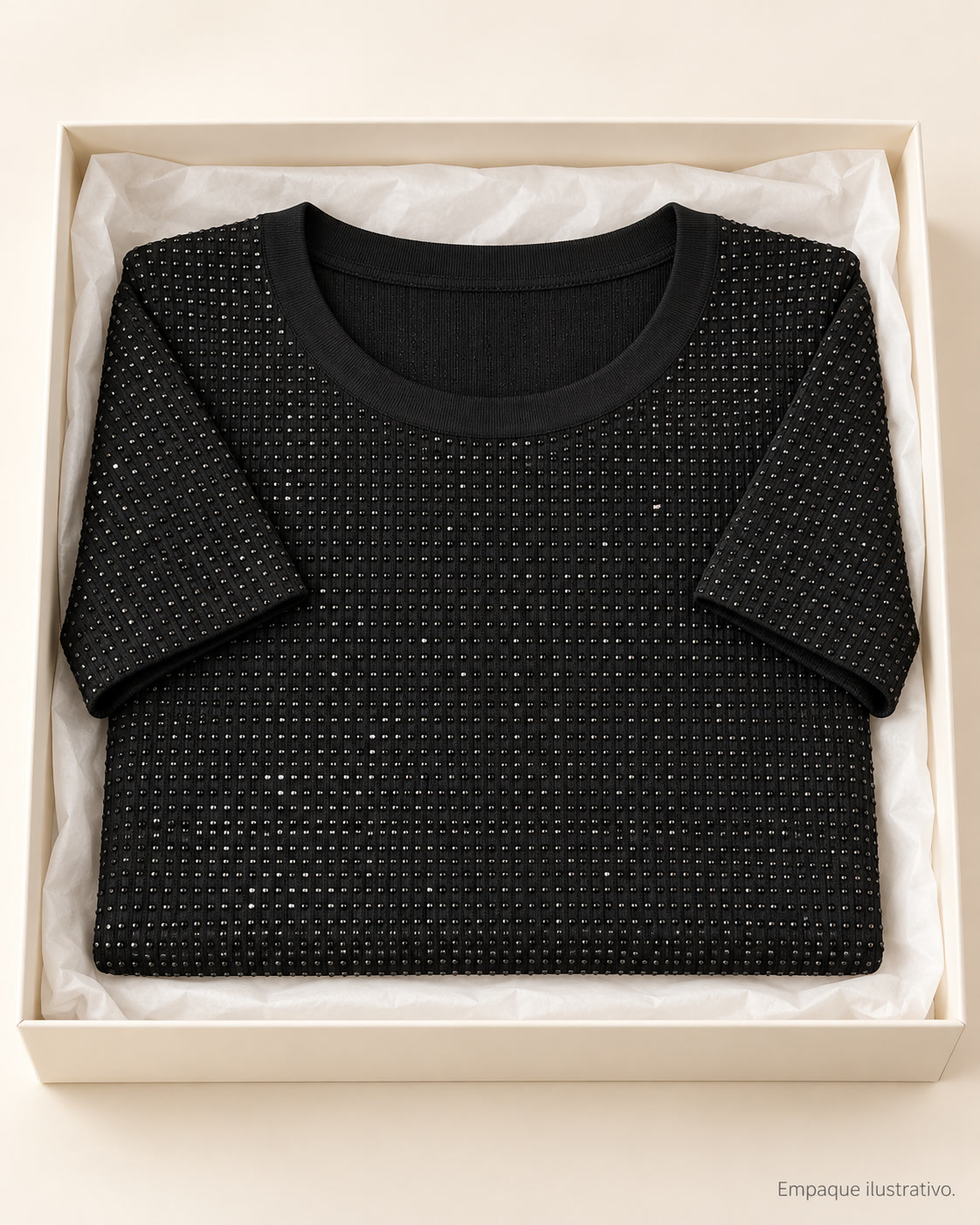 Suéter de manga corta con aplicaciones brillantes BÀ Gabrielle - talla XL - Imagen 4