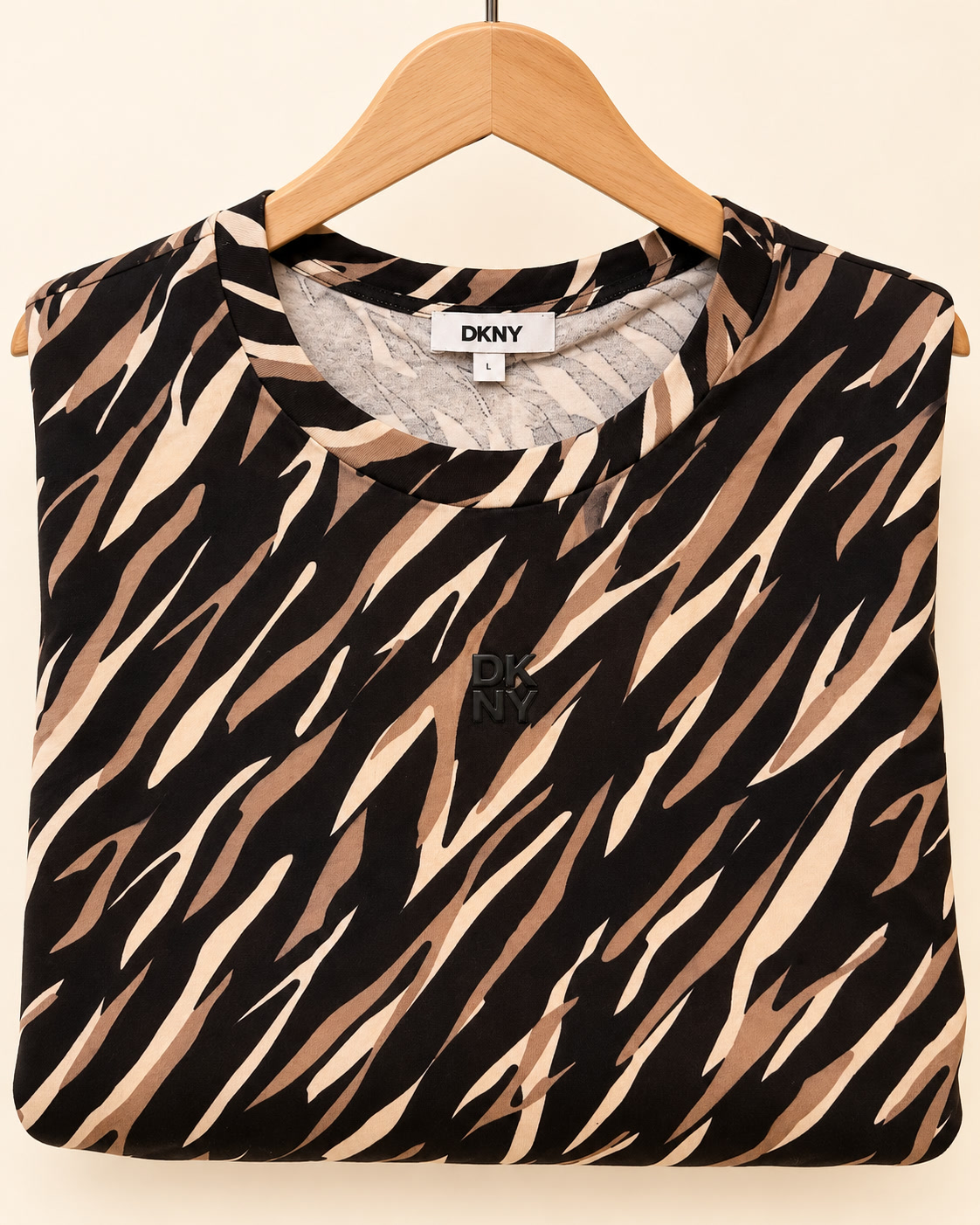 Blusa estampada de cuello redondo con logo DKNY DKNY - talla L - Imagen 2
